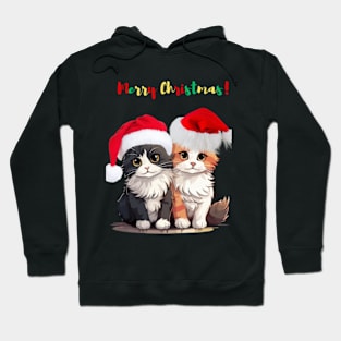 Merry Christmas Celebration with Festive Cats: A Joyful Holida t-shirty Gathering Hoodie